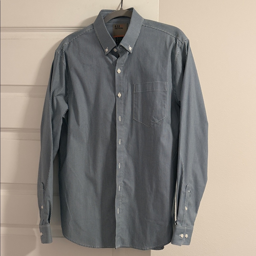 5.11 Tactical Blue Checkered Button Down Shirt